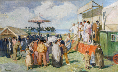 Parade de cirque, 1941. Huile sur toile, 136 x 224 cm de Lucien Simon (1861-1945). Collection association Â« Les Abris du Marin Â». Â© Isabelle GuÃ©gan