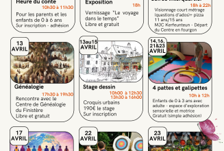 Programme des événements d&rsquo;avril
